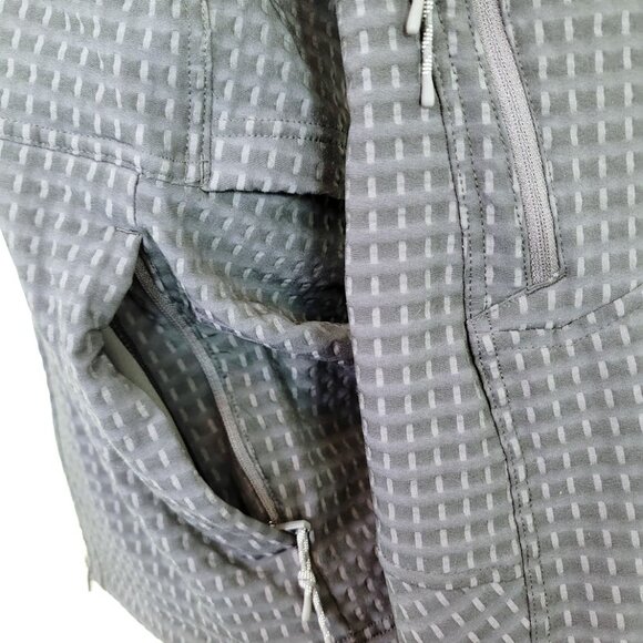Lululemon Women Black Graphite Grey Water-Repellent Grid Fleece Hiking Jacket S - Picture 6 of 10